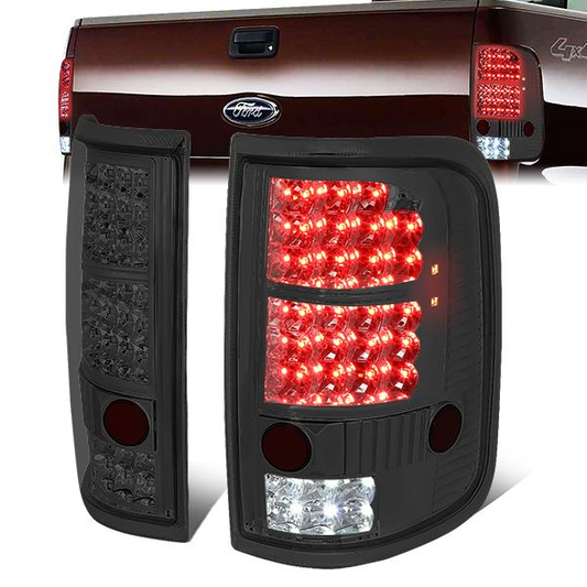 FAROS TRASEROS 04-08 FORD F-150 / LOBO - LED - CHROME / SMOKE