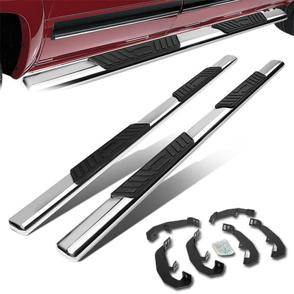 ESTRIBOS 5" - OVAL - STRAIGHT - 19-20 CHEVY SILVERADO - EXTENDED CAB - SILVER