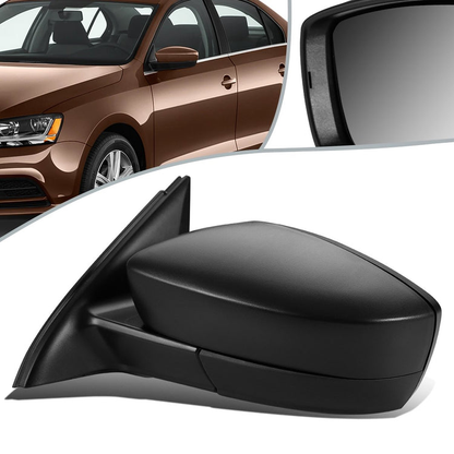 RETROVISOR MIRROR - OEM - 11-18 VOLKSWAGEN JETTA - MANUAL - FOLDING - TEXTURED - LEFT - BLACK