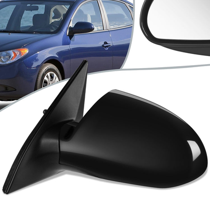 RETROVISOR MIRROR - OEM - 07-10 HYUNDAI ELANTRA - MANUAL - BLACK - LEFT