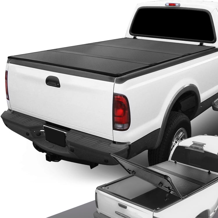 TAPADERA DE CAJUELA TONNEAU COVER - HARD TRI-FOLD - 99-16 FORD F-250, F-350, F-450 SUPER DUTY - FITS 6.5FT FLEETSIDE / DUALLY BED MODELS