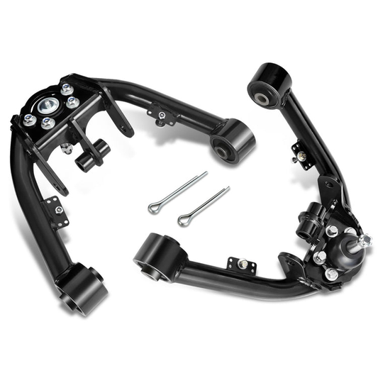 HORQUILLAS 99-06 SILVERADO SIERRA 1500 DUAL SHOCK MOUNT FRONT UPPER CONTROL ARM 2-4" LIFT, BLACK+BLACK