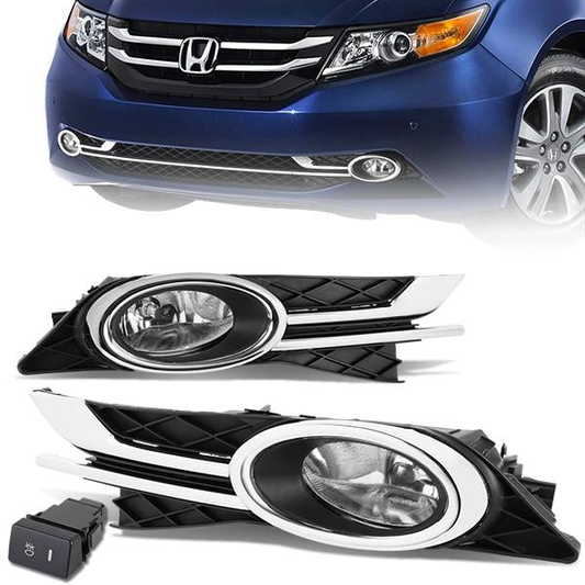 FAROS DE NIEBLA 14-16 HONDA ODYSSEY - WITH SWITCH, BEZEL - H11 BULB - CHROME / CLEAR