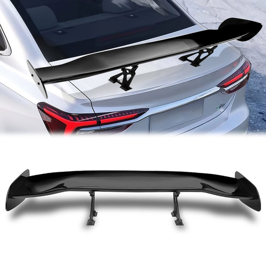 SPOILER SPOILER - UNIVERSAL - 57" TYPE-2 GT STYLE - 57"L X 10.75"W X 8.5H - FITS VEHICLES WITH 22"W X 6.75"L FLAT TRUNK SPACE - PAINTED GLOSS BLACK