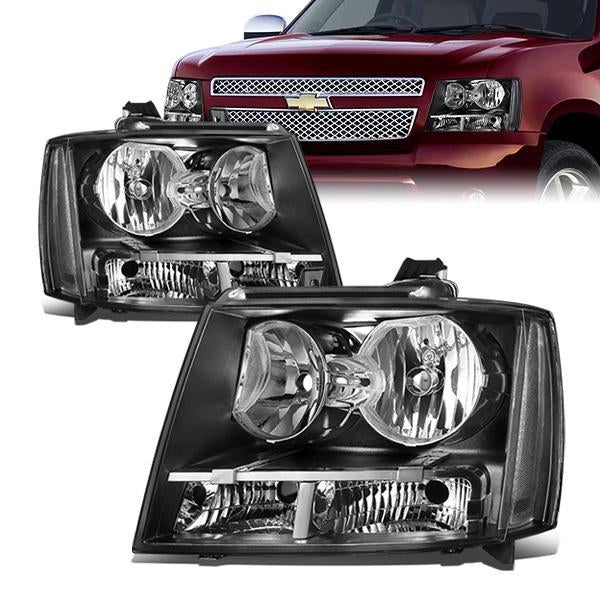 FAROS 07-14 CHEVY TAHOE / 07-13 CHEVY AVALANCHE / 07-14 CHEVY SUBURBAN 1500 / 07-13 CHEVY SUBURBAN 2500 - BLACK HOUSING / CLEAR CORNER - H11 LOW BEAM / 9005 HIGH BEAM