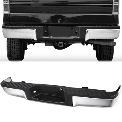 BURRERA TRASERA 09-14 FORD F-150 - FITS FLEETSIDE MODELS ONLY WITHOUT PARKING SENSOR HOLES & WITHOUT TOW PACKAGE - CHROME