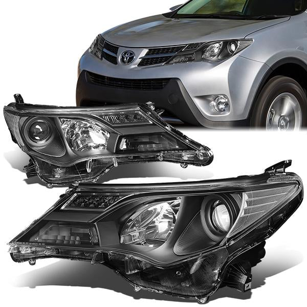 FAROS 13-15 TOYOTA RAV4 - PROJECTOR - H11 LOW BEAM / 9005 HIGH BEAM / 3457A TURN SIGNAL - BLACK HOUSING / CLEAR CORNER