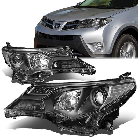 FAROS 13-15 TOYOTA RAV4 - PROJECTOR - H11 LOW BEAM / 9005 HIGH BEAM / 3457A TURN SIGNAL - BLACK HOUSING / CLEAR CORNER
