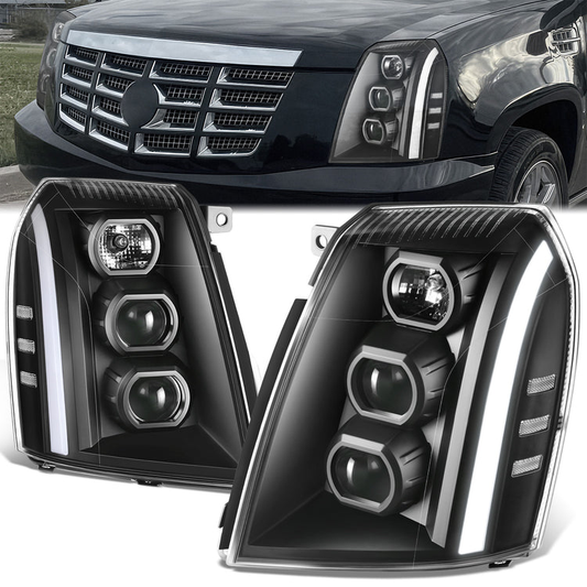 FAROS 07-14 CADILLAC ESCALADE / 07-14 CADILLAC ESCALADE ESV / 07-13 CADILLAC ESCALADE EXT - PROJECTOR HOUSING - H7 / H1 - BLACK HOUSING / CLEAR CORNER