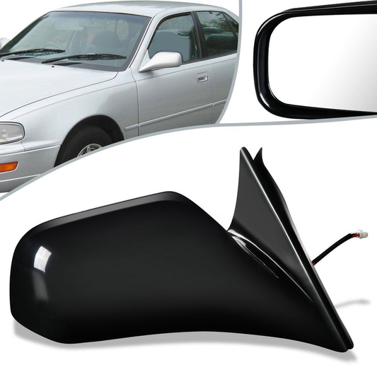 RETROVISOR MIRROR - OEM - 92-96 TOYOTA CAMRY - POWERED - PAINTABLE - BLACK - RIGHT