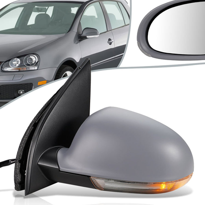 RETROVISOR MIRROR - OEM - 04-08 VOLKSWAGEN GOLF / 06-09 VOLKSWAGEN RABBIT - POWERED - HEATED - W/ SIGNAL LIGHT - FOLDING - LEFT - GRAY