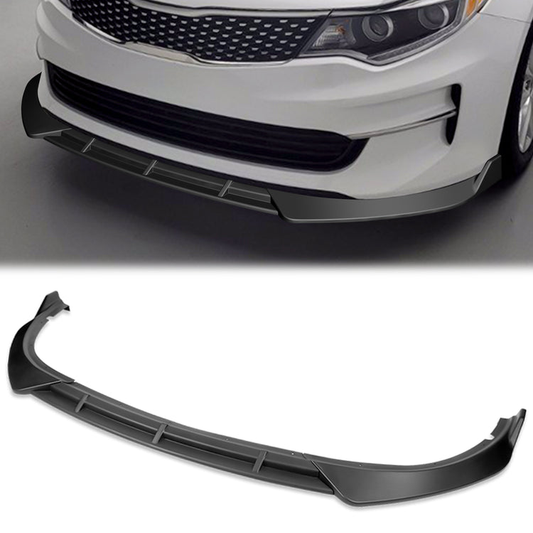 LIP FRONTAL 16-18 KIA OPTIMA - FITS LX, EX, LX-TURBO ONLY - REQUIRES DRILLING BUMPER FOR INSTALLATION - 3PC - MATTE BLACK
