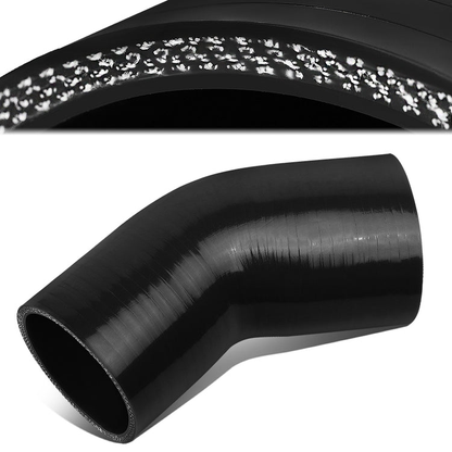 COPLE DE SILICON 3-PLY - 2.75" TO 3.00" REDUCER W/ 45 DEGREE - BLACK