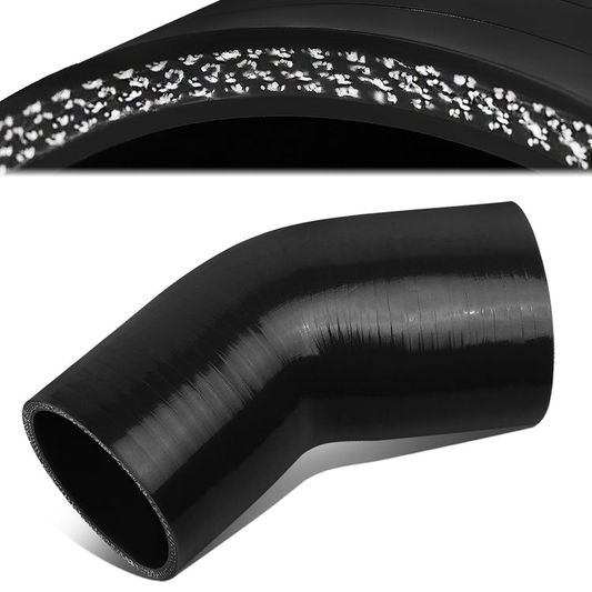 COPLE DE SILICON 3-PLY - 2.75" TO 3.00" REDUCER W/ 45 DEGREE - BLACK