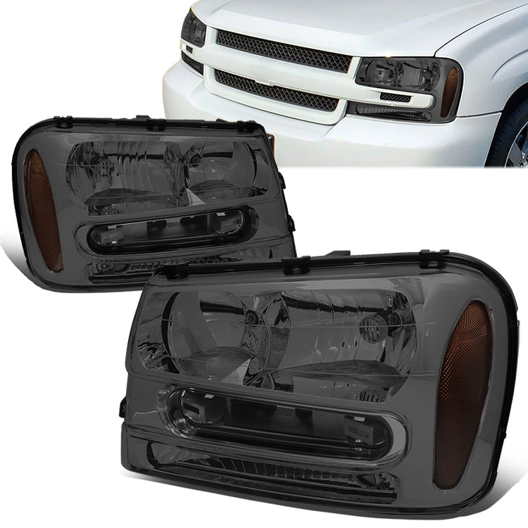 FAROS 02-09 CHEVY TRAILBLAZER / 02-05 TRAILBLAZER EXT - 9006 LOW BEAM / 9005 HIGH BEAM / 3757A TURN SIGNAL - SMOKE HOUSING / AMBER CORNER