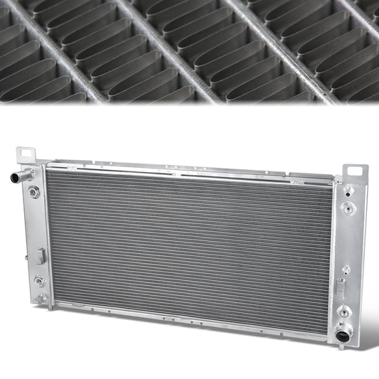 RADIADOR DE ALUMINIO RADIATOR - 99-14 CHEVY SILVERADO GMC SIERRA - 4 ROW 34"WIDE - ALUMINUM - METALLIC