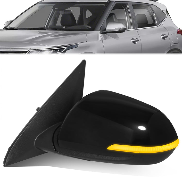 RETROVISOR MIRROR - OE STYLE - KIA SELTOS 2021-2024 - WITH POWER WITH HEATED GLASS - DRIVER LEFT SIDE - BLACK