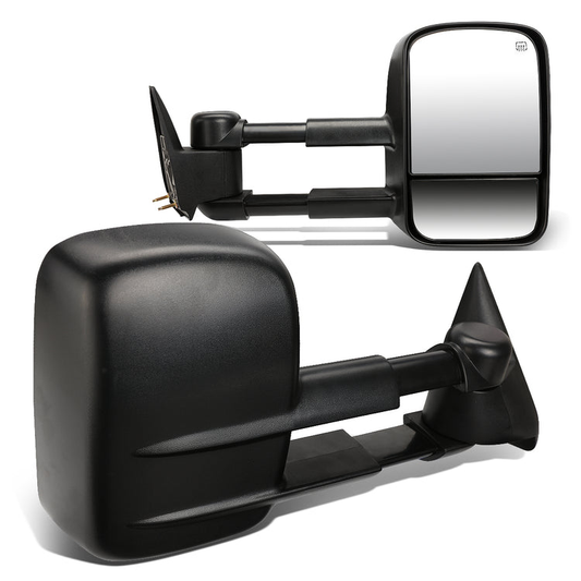 RETROVISORES EXTENDIBLES TOWING MIRROR - 03-06 CHEVY SILVERADO / GMC SIERRA - PAIR - POWERED W/ HEATED W/O SIGNAL - BLACK