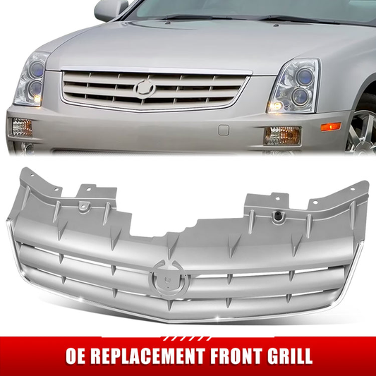PARRILLA GRILLE - CADLAC STS '05-'07/ GRILLE ASS'Y/ UPPER CHROME-GRAY/ W/O ADAPTIVE CRUISE CONTROL/ W/O PLATINUM EDITION//PARTS.NO,GM1200643//OEM NO,25712895