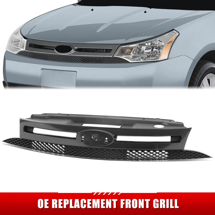 PARRILLA GRILLE - FD FOCS '08-'11(4/5D)/ GRILLE ASS'Y 09-11/ MAT-BLACK W/BK  MOULDING/ (2D)//PARTS.NO,FO1200504//OEM NO,9S4Z8200CA