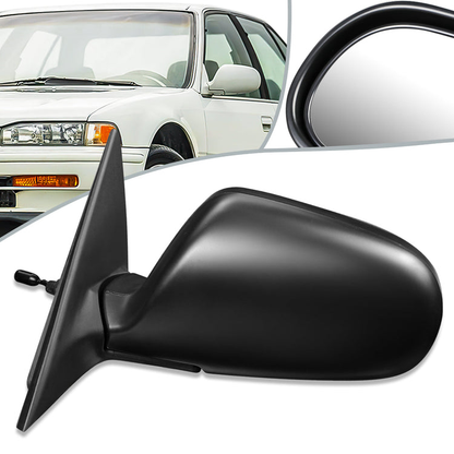 RETROVISOR MIRROR - OEM - 90-93 HONDA ACCORD - FOLDING - TEXTURED - BLACK - LEFT