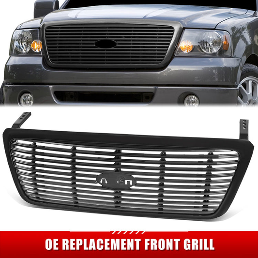 PARRILLA GRILLE - FD F150 P/U '04-'08/ GRILLE ASS'Y 07-08/ MAT-BLACK W/BLACK FRAME/ (FX2)(BAR TYPE)//PARTS.NO,FO1200501//OEM NO,7L3Z8200CPTM