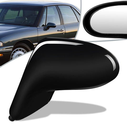 RETROVISOR MIRROR - OEM - 92-99 BUICK LESABRE / 91-96 BUICK PARK AVENUE / 92-99 OLDSMOBILE 88 / 91-96 OLDSMOBILE 98 / 96-99 OLDSMOBILE LSS / 97-98 OLDSMOBILE REGENCY - POWERED - PAINTABLE - BLACK - LEFT