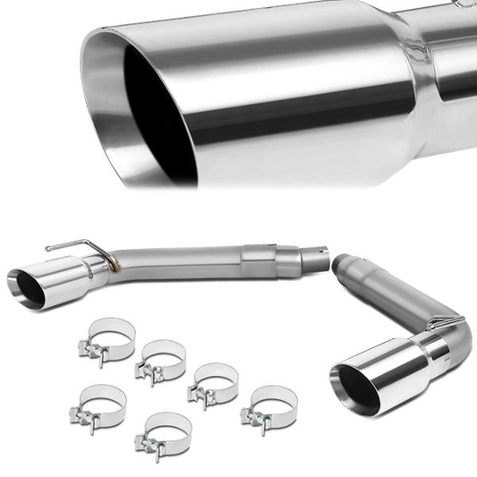 TUBERIA CATBACK AXELBACK - 10-15 CHEVY CAMARO 3.6L 6.2L 7.0L - DUAL ROLLED TIP - FITS VEHICLES W/O FACTORY GM GROUND EFFECTS KIT - STAINLESS STEEL
