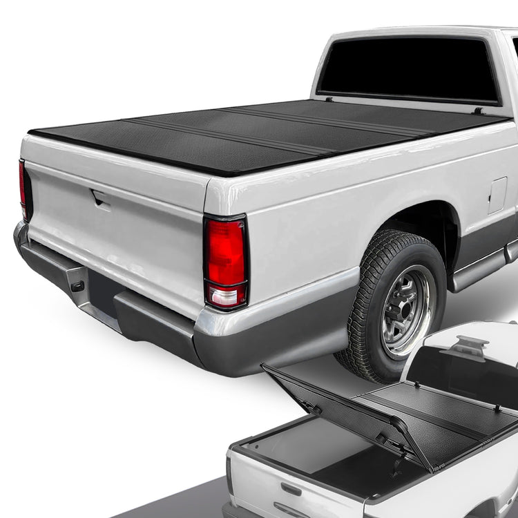 TAPADERA DE CAJUELA TONNEAU COVER - HARD TRI-FOLD - 82-93 CHEVY S10 / 82-90 GMC S15 / 91-93 GMC SONOMA - FITS 6FT FLEETSIDE / STYLESIDE BED MODELS ONLY