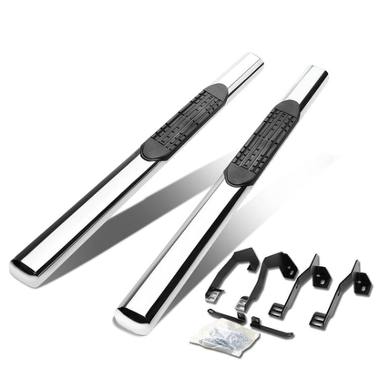 ESTRIBOS 4" - OVAL - STRAIGHT - 02-08 DODGE RAM 1500 / 03-09 DODGE RAM 2500, 3500 - REGULAR CAB - SILVER