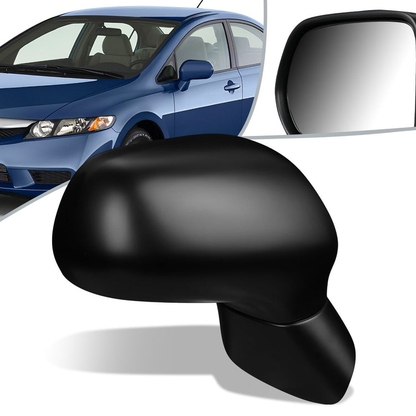 RETROVISOR MIRROR - OEM - 06-11 HONDA CIVIC 4-DR - POWERED - HEATED - FOLDING - TEXTURED - BLACK - RIGHT