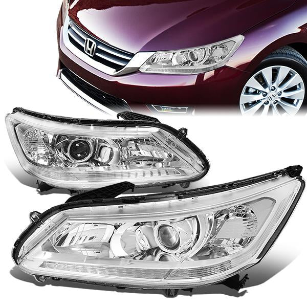 FAROS 13-15 HONDA ACCORD 4-DOOR - PROJECTOR - H11 LOW BEAM / 9005 HIGH BEAM - CHROME HOUSING / CLEAR CORNER