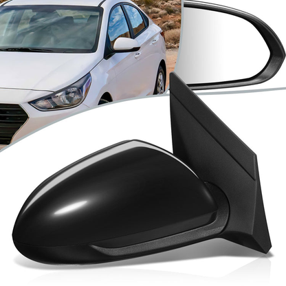 RETROVISOR MIRROR - OEM - 18-20 HYUNDAI ACCENT - POWERED - FOLDING - BLACK MATERIAL - RIGHT