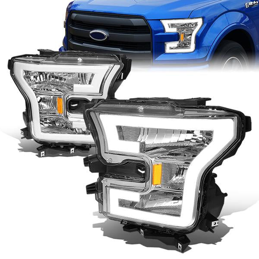 FAROS 15-17 FORD F-150 - ONLY FITS MODELS WITH COMPOSITE HEADLIGHTS - LED DRL - CHROME HOUSING / AMBER CORNER - H11 LOW BEAM / 9005 HIGH BEAM