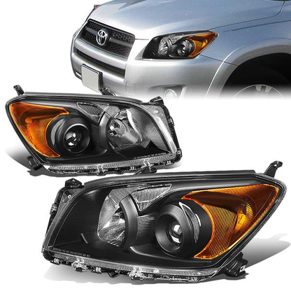 FAROS 09-12 TOYOTA RAV4 - PROJECTOR - H11 LOW BEAM / 9005 HIGH BEAM / 7443A TURN SIGNAL - BLACK HOUSING / AMBER CORNER