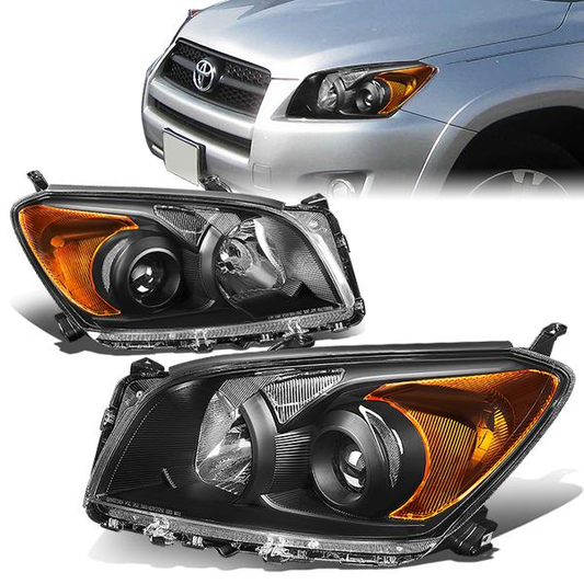 FAROS 09-12 TOYOTA RAV4 - PROJECTOR - H11 LOW BEAM / 9005 HIGH BEAM / 7443A TURN SIGNAL - BLACK HOUSING / AMBER CORNER