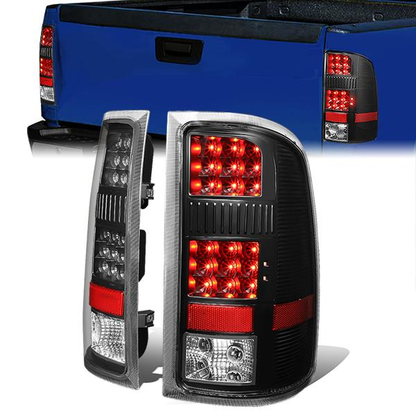 FAROS TRASEROS 07-13 GMC SIERRA 1500 - 07-14 GMC SIERRA 2500HD 3500HD - DOES NOT FIT DUALLY MODELS, DOES NOT FIT DENALI MODELS, DOES NOT FIT MODELS WITH 921 BACKUP BULB MODELS - LED - BLACK / CLEAR