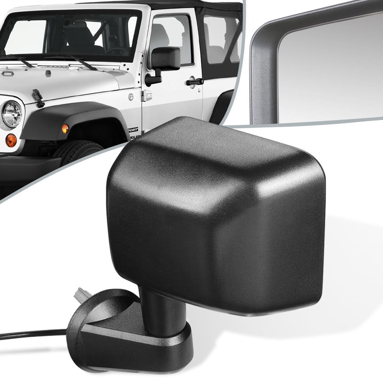 RETROVISOR MIRROR - OEM - 2014 JEEP WRANGLER - POWERED - HEATED - TEXTURED - BLACK - LEFT