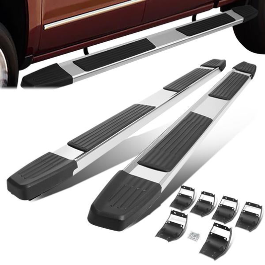 ESTRIBOS 5.25" - 15-20 FORD F-150 / 17-20 FORD F-250, F-350 SUPER DUTY - EXTENDED CAB - CHROME / BLACK