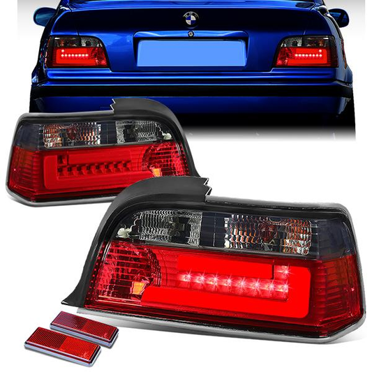 FAROS TRASEROS 92-99 BMW 3-SERIES E36 2-DR - 3D BAR - LED - RED / SMOKE