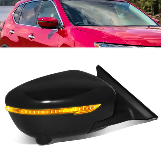 RETROVISOR MIRROR - OE STYLE - NISSAN ROGUE 17-20 - WITH POWER WITH HEATED WITH SIGNAL WITH CAMERA - PASSENGER SIDE - PAINT TO MATCH - BLACK