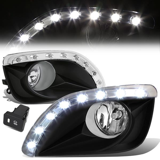 FAROS DE NIEBLA 10-11 TOYOTA CAMRY - LED DRL - W/ SWITCH - H11 BULB - CLEAR