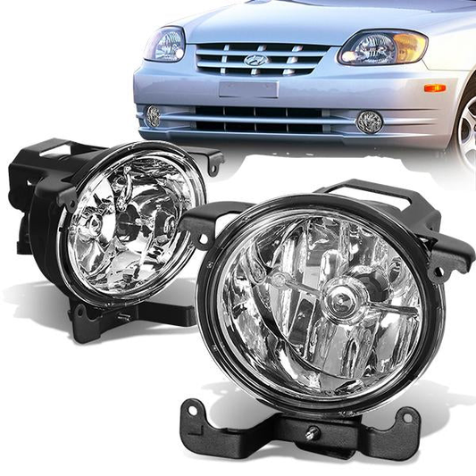 FAROS DE NIEBLA 03-06 HYUNDAI ACCENT - 881 BULB - CHROME / CLEAR