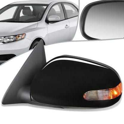 RETROVISOR MIRROR - OEM - 10-13 KIA FORTE KOUP - POWERED - HEATED - TEXTURED - BLACK - LEFT