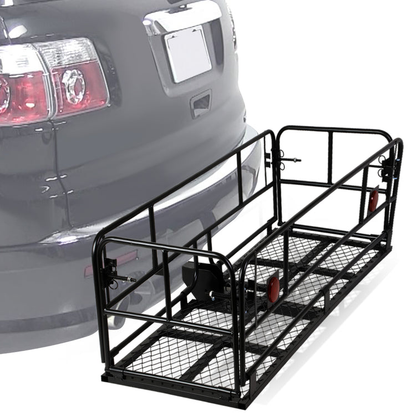 PORTAEQUIPAJE CARGO CARRIER - UNIVERSAL - 2" HITCH - 150X60X45CM - FOLD UP - POWDERCOATED - BLACK
