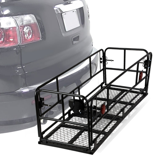 PORTAEQUIPAJE CARGO CARRIER - UNIVERSAL - 2" HITCH - 150X60X45CM - FOLD UP - POWDERCOATED - BLACK