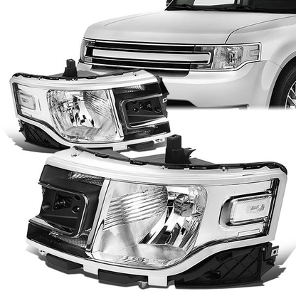 FAROS 13-19 FORD FLEX - FITS MODELS WITH HALOGEN HEADLIGHTS ONLY - CHROME HOUSING / CLEAR CORNER - H13 HIGH / LOW BEAM