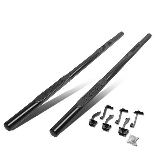 ESTRIBOS 3" - ROUND - STRAIGHT - 15-18 FORD F-150 / 17-18 F-250, F-350 - SUPER CREW CAB - BLACK