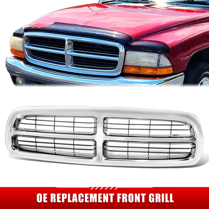 PARRILLA GRILLE - DG DKTA '97-'04/DUAGO '98-'03/ GRILLE ASS'Y/ CHROME/BLACK/ (1PC DESIGN)//PARTS.NO,CH1200199//OEM NO,55056092
