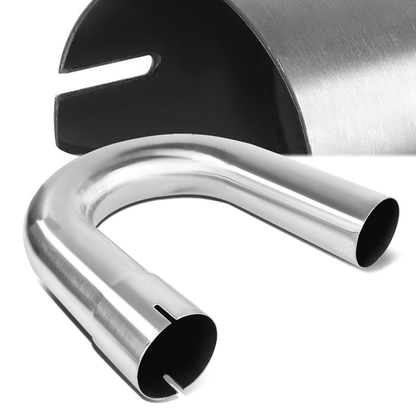 nan EXHAUST PIPE TUBING - U-BEND - 1PC - 3.0"-3.15" FLARED - OD CUSTOM 180 DEGREE - 18 GAUGE - POLISHED - STAINLESS STEEL